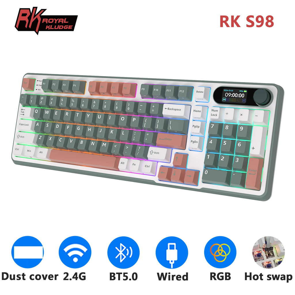 Royal Kludge RKS98 96% French Wireless Mechanical Keyboard RGB