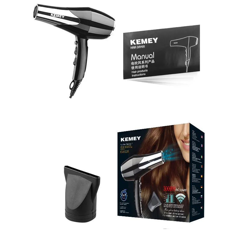 Kemei 1400W Pro Hair Dryer with Concentrator Nozzle | KM-8326