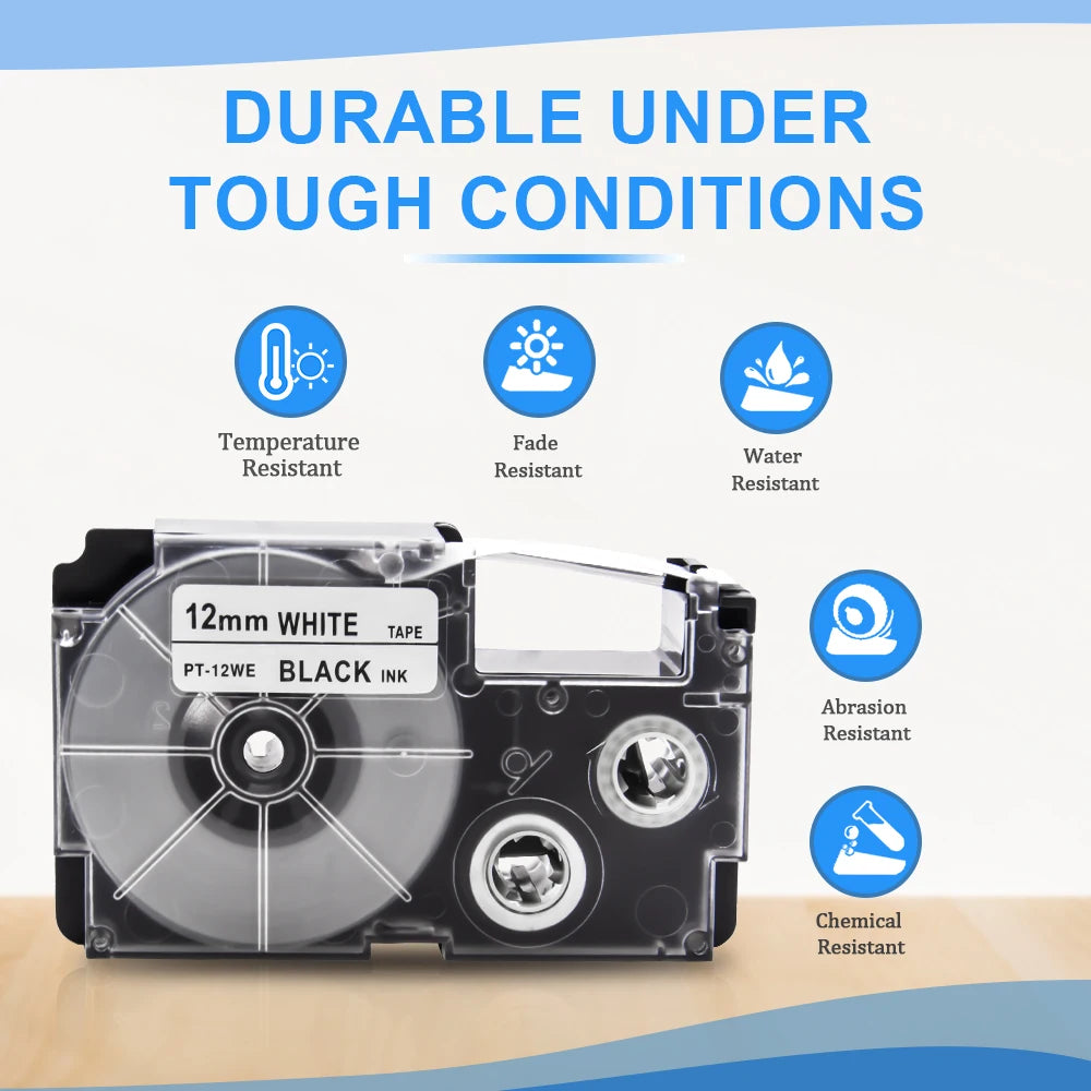 Labelwell Casio Label Tape 6–24mm XR Series KL-60 KL-100 KL-120
