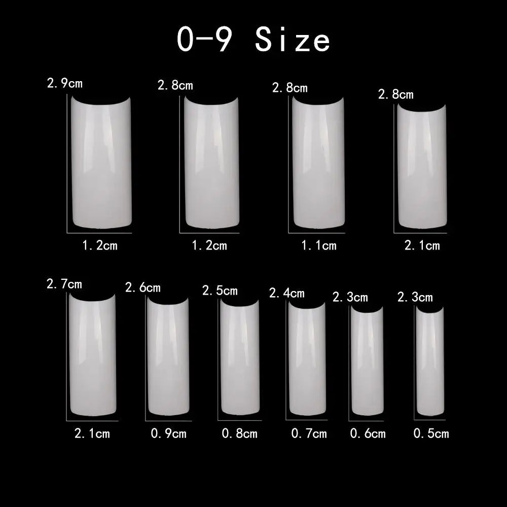 100PCS Half French Coffin False Nails – Natural & Clear Tips