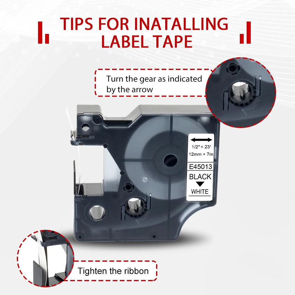 Labelwell Compatible Dymo D1 Label Tape 6/9/12mm – 45013 43613