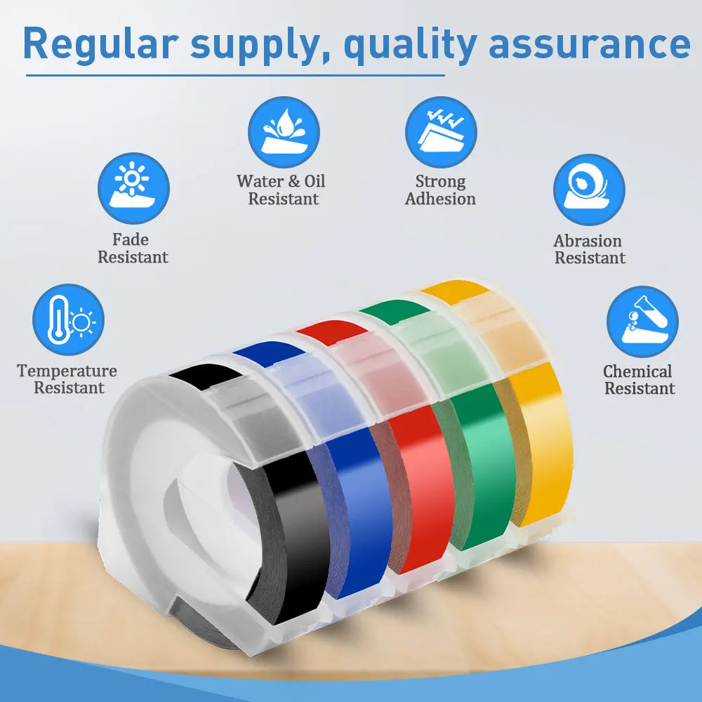Labelwell 9mm 3D Embossing Tape Compatible Dymo 1610 12965 Motex