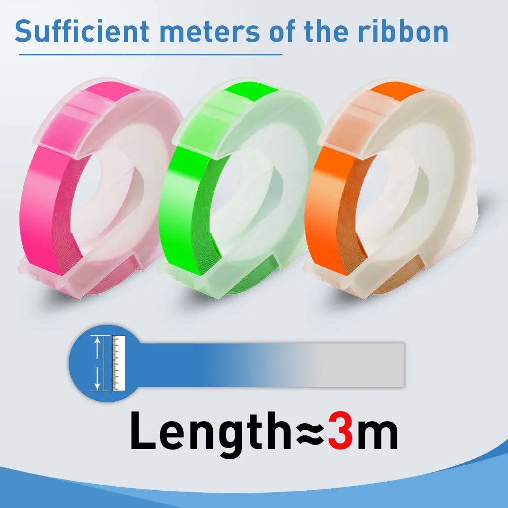 Labelwell 9mm 3D Embossing Tape Compatible Dymo 1610 12965 Motex