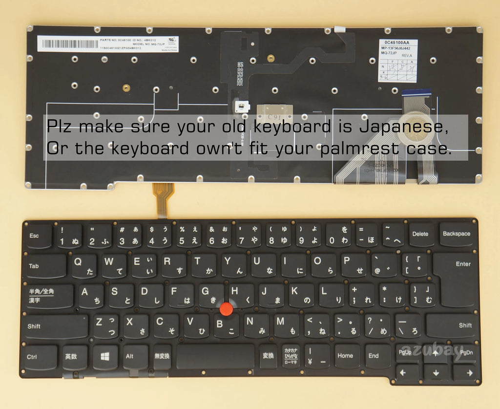 Backlit Keyboard Lenovo ThinkPad X1 Carbon Gen 2 2014 AZUBAY