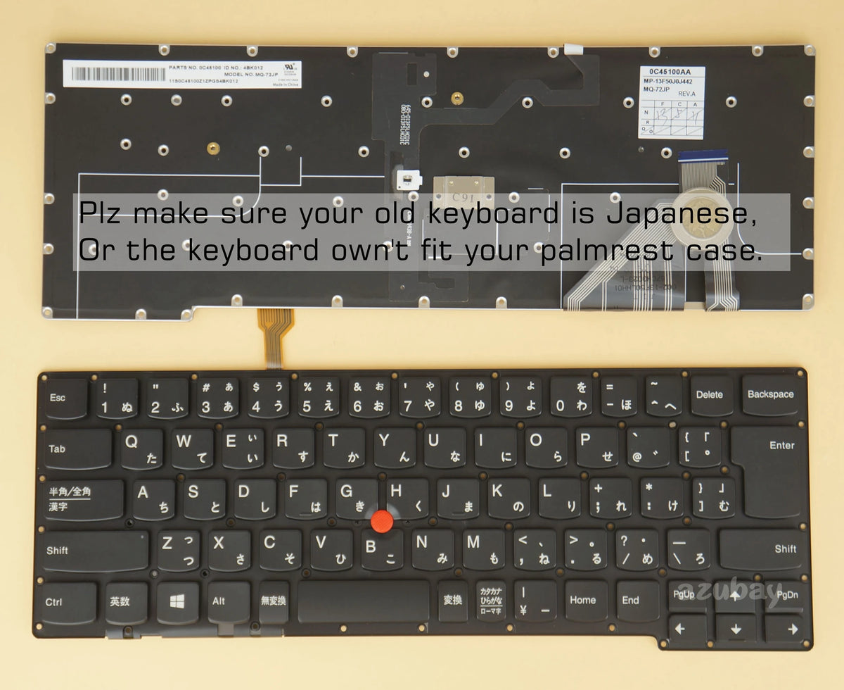 Backlit Keyboard Lenovo ThinkPad X1 Carbon Gen 2 2014 AZUBAY