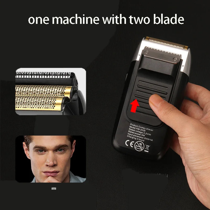 Kemei KM-2026 Men's Rechargeable Electric Shaver Twin Blade