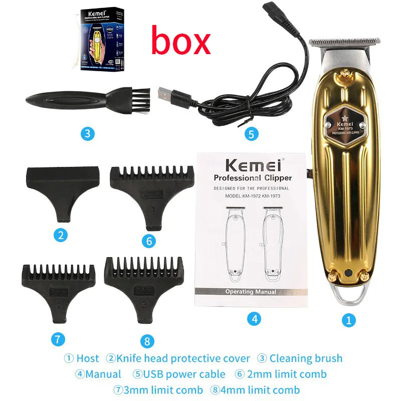 Kemei KM-1973 All-Metal Cordless Hair Clipper & Beard Trimmer