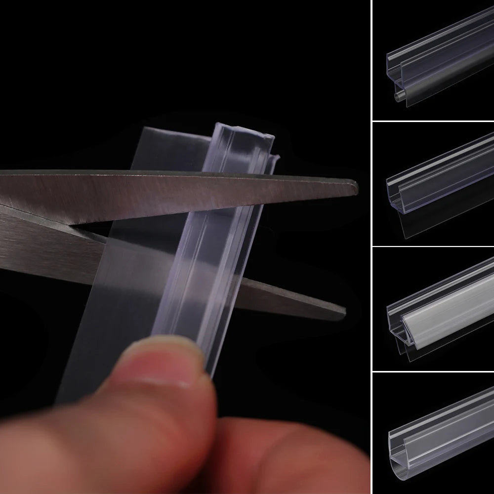 Transparent PVC Shower Door Seal Strip 4–12mm Glass Weatherstrip