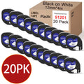 20-Pack Labelwell Compatible Dymo LetraTag 12mm Label Tapes