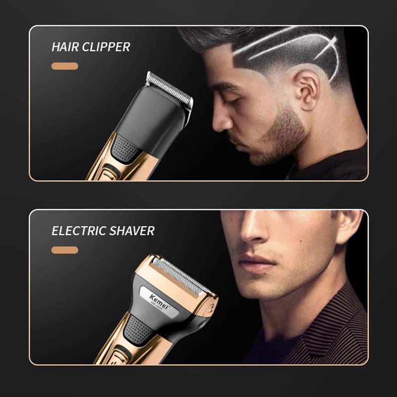 Kemei 3-in-1 Electric Shaver, Beard & Nose Trimmer Kit