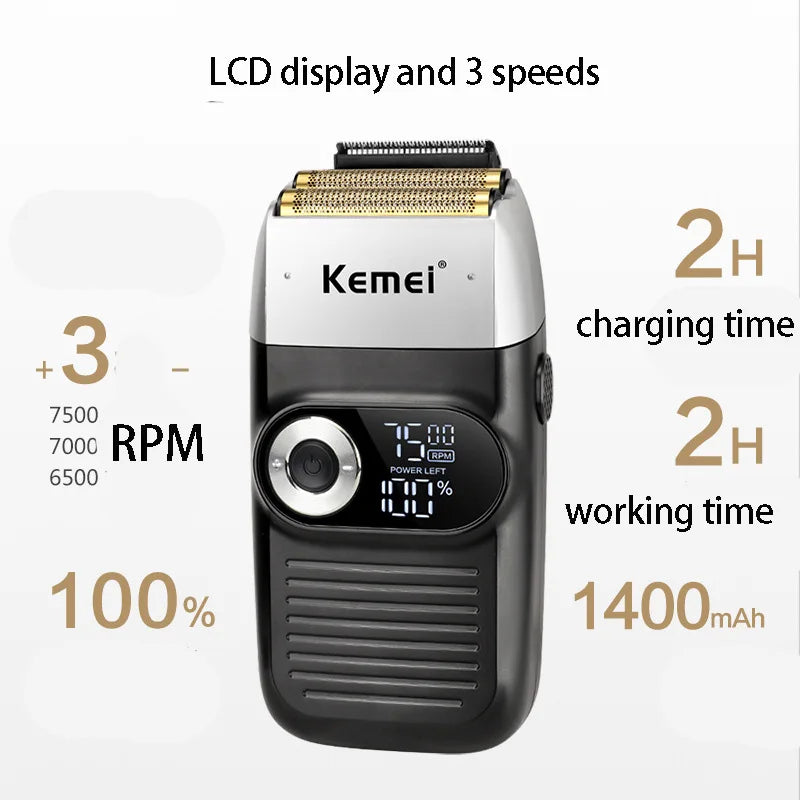 Kemei KM-2026 Men's Rechargeable Electric Shaver Twin Blade