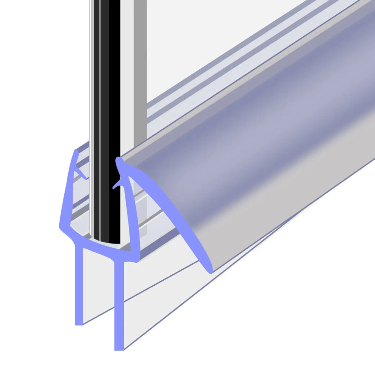 Transparent PVC Shower Door Seal Strip 4–12mm Glass Weatherstrip