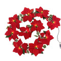 2M Christmas Poinsettia LED Garland – 10 LEDs, Red Berries
