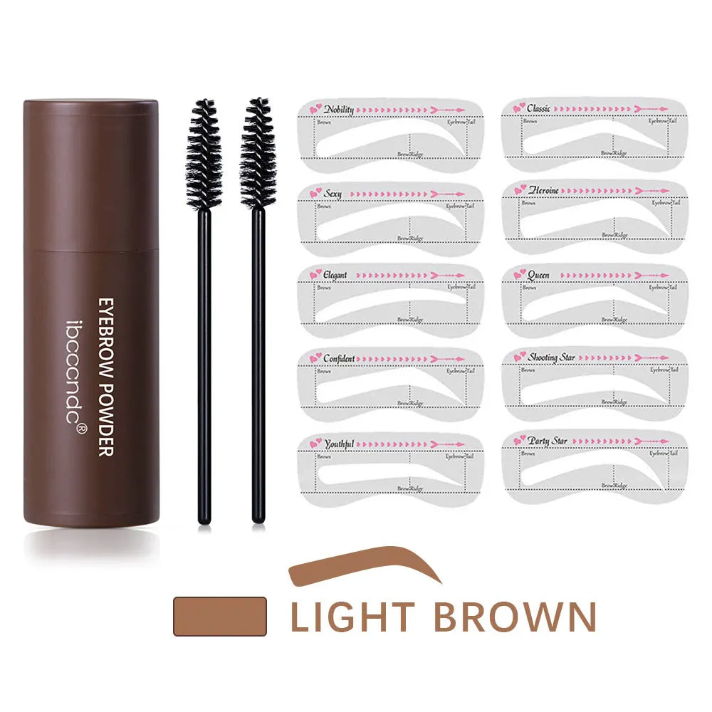 Waterproof Eyebrow Stamp Shaping Kit – 3 Colors & 10 Stencils