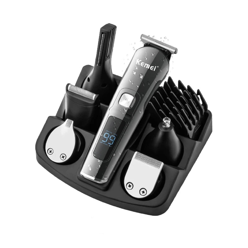 Kemei KM-8508 6-in-1 Waterproof Beard & Hair Trimmer for Men