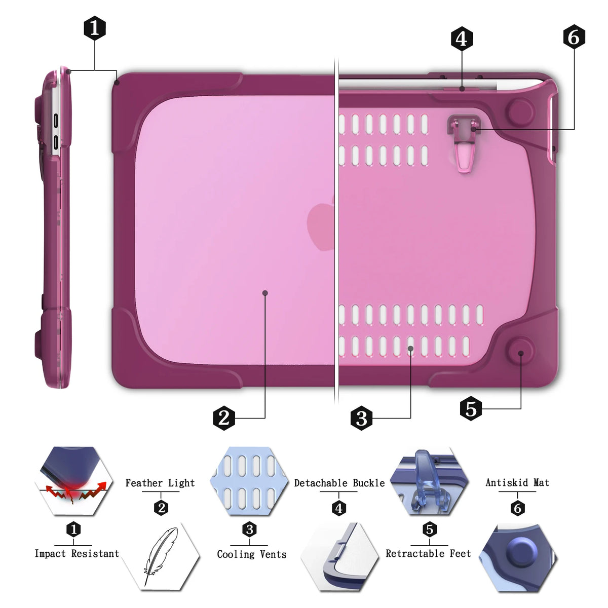 EGYAL MacBook Hard Shell Case with Kickstand – All Models
