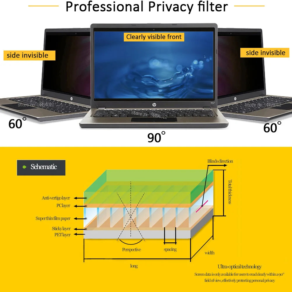 EGYAL 23.8" Privacy Screen Filter for Monitor | 529×296mm 16:9