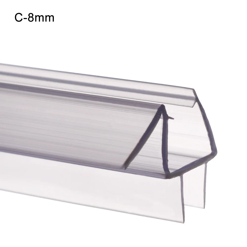 Transparent PVC Shower Door Seal Strip 4–12mm Glass Weatherstrip