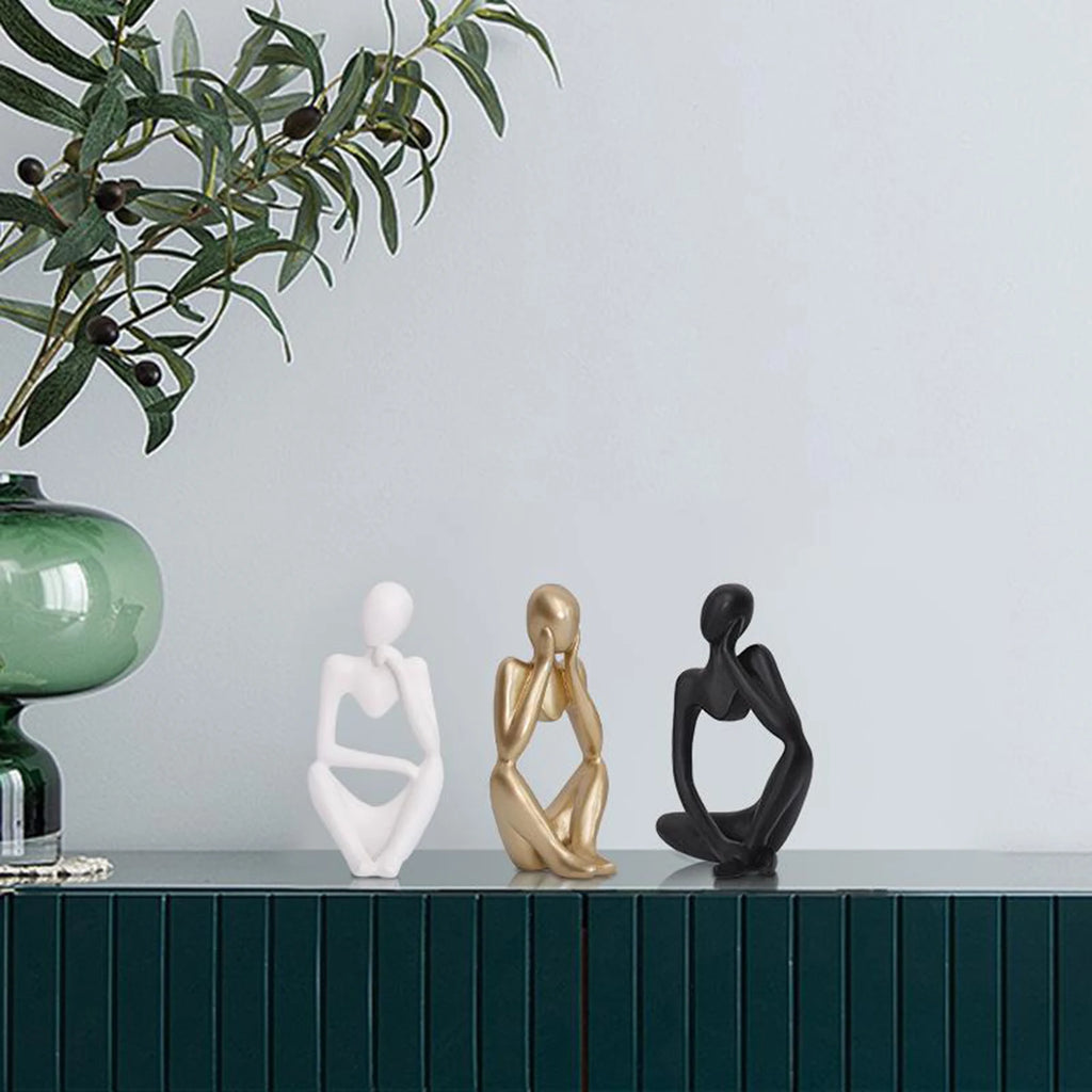 Abstract Thinker Resin Statue – Modern Home Décor Figurine