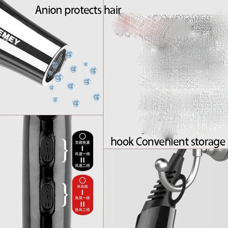 Kemei 1400W Pro Hair Dryer with Concentrator Nozzle | KM-8326