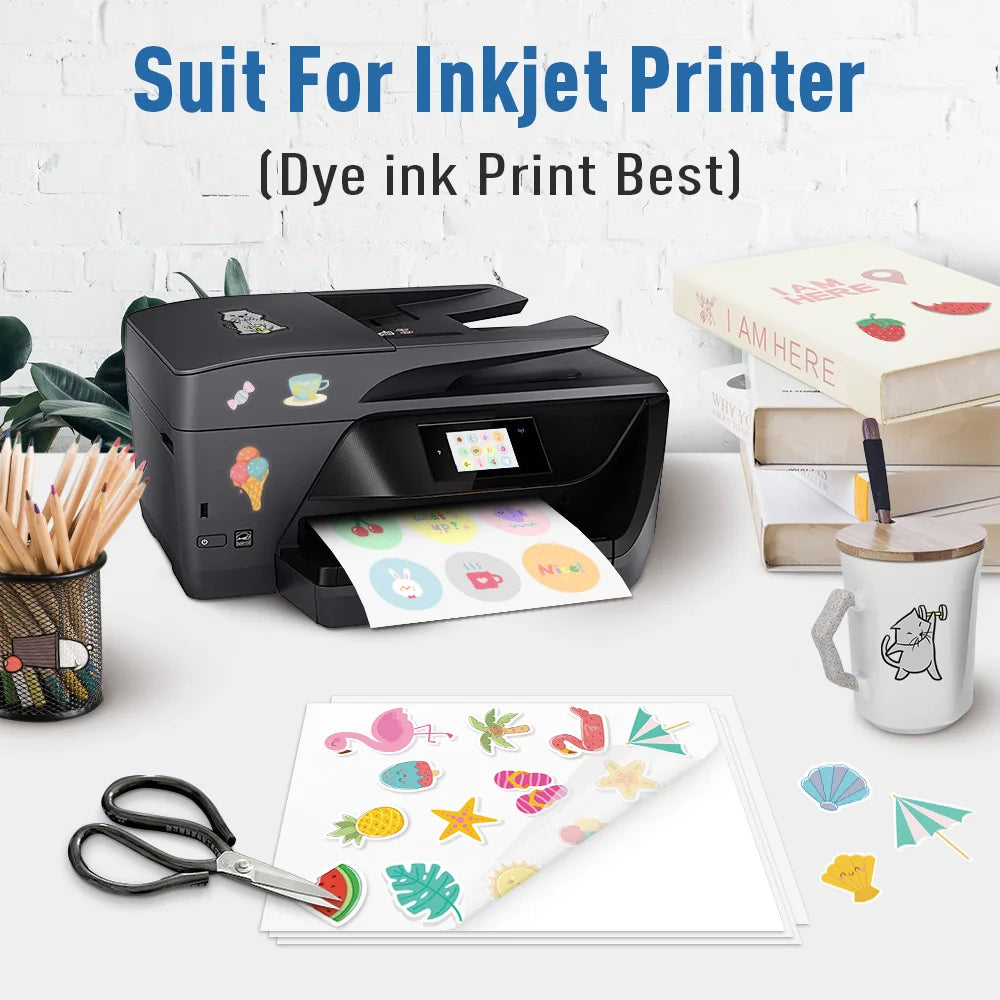 A4 Printable Vinyl Sticker Paper 10 Sheets – Waterproof Inkjet