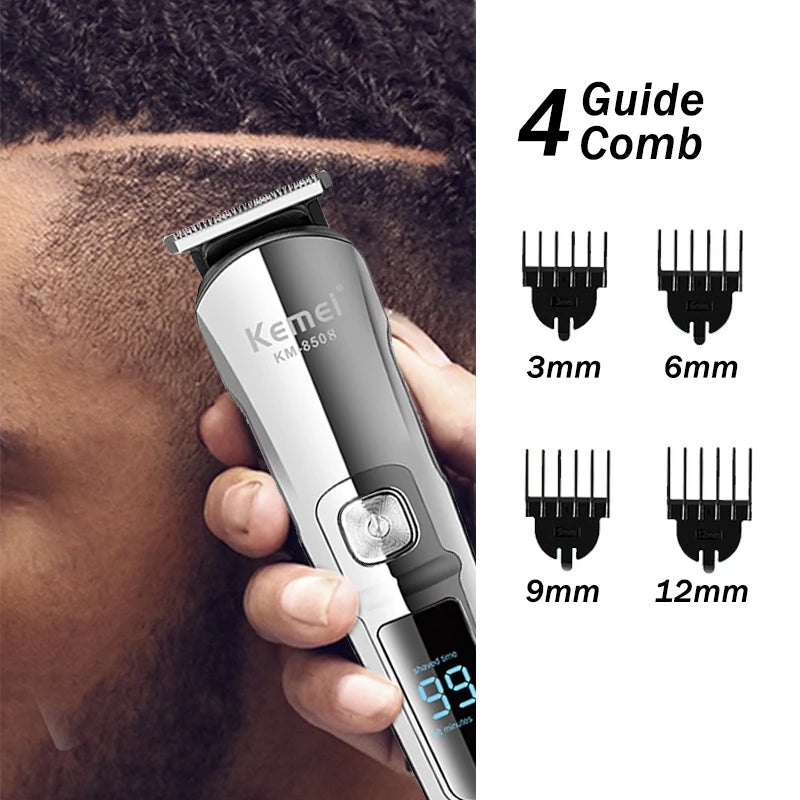 Kemei KM-8508 6-in-1 Waterproof Beard & Hair Trimmer for Men