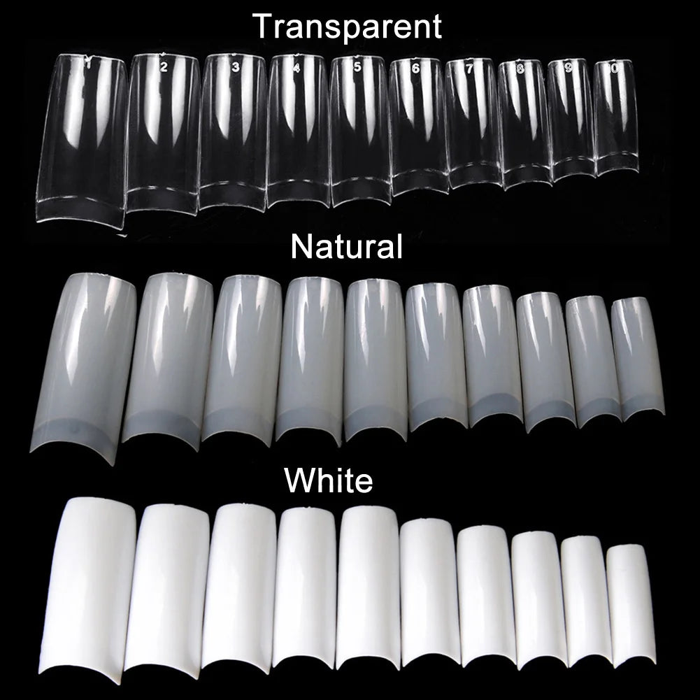 100/500pcs Half French Acrylic Nail Tips UV Gel DIY Manicure