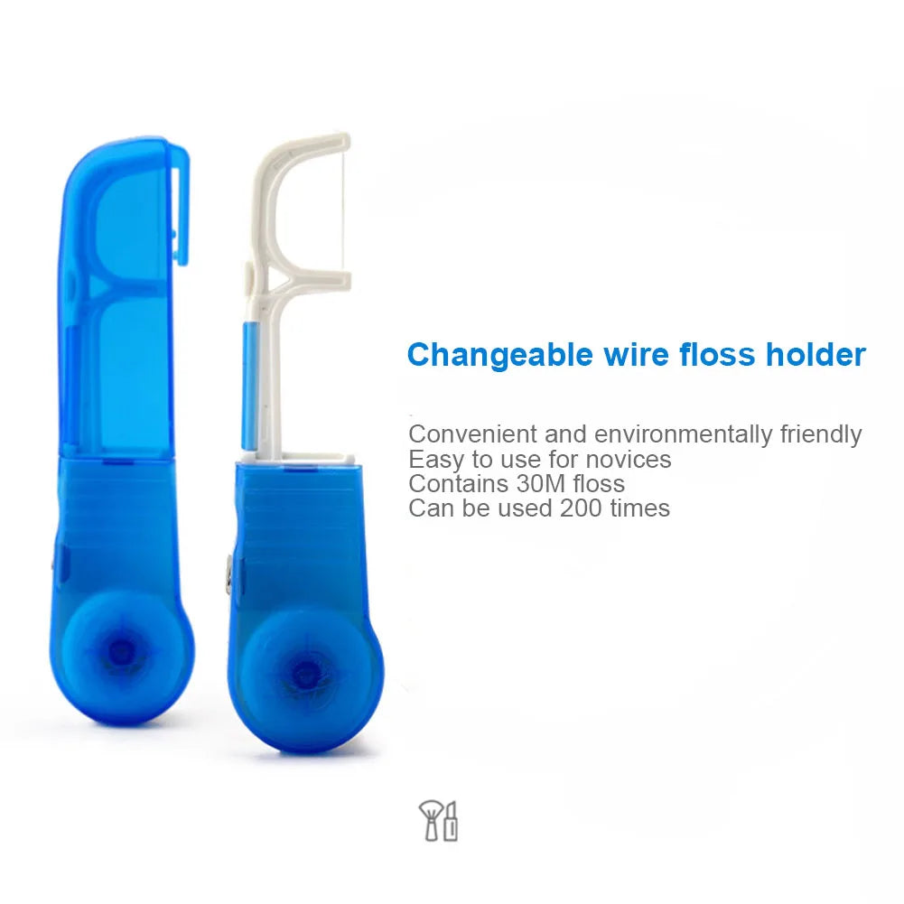 Replaceable Dental Floss Holder + 30M Ultra-Fine Floss