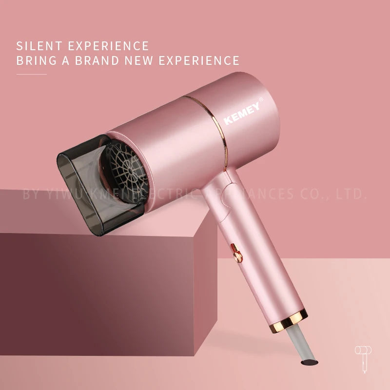 Kemei Negative Ion Hair Dryer – Foldable 2000W Pink
