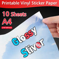 A4 Printable Vinyl Sticker Paper 10 Sheets – Waterproof Inkjet