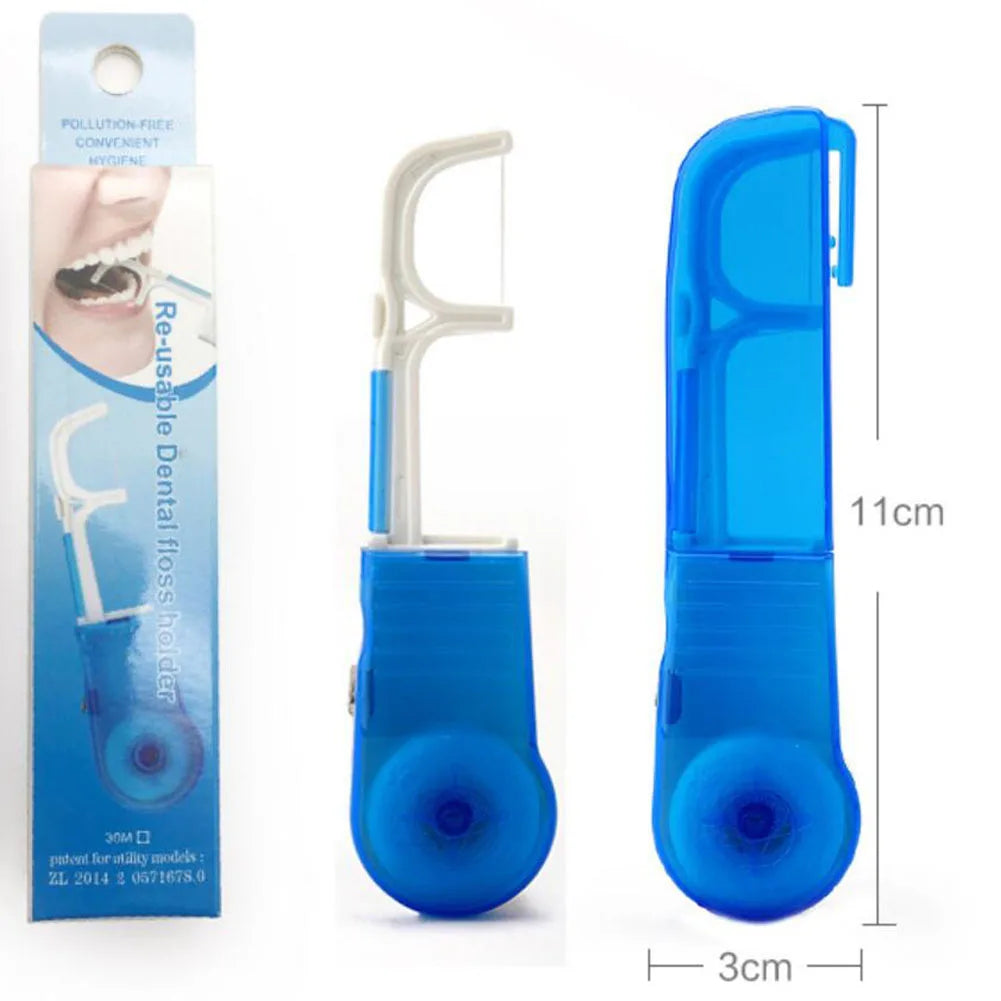 Replaceable Dental Floss Holder + 30M Ultra-Fine Floss