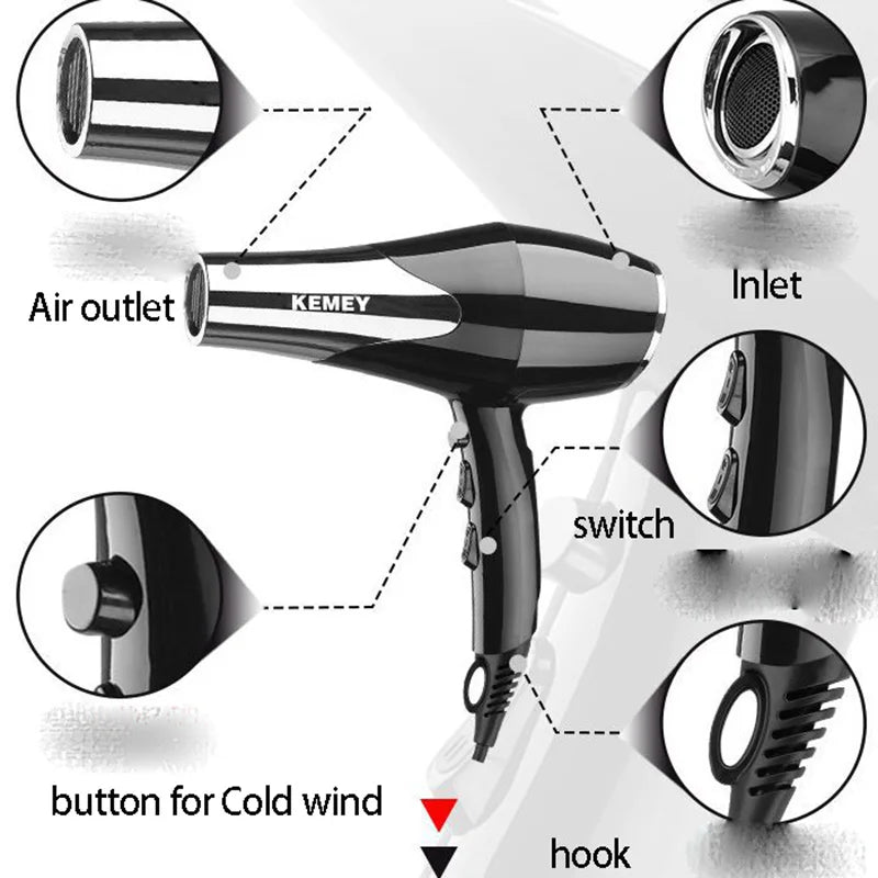 Kemei 1400W Pro Hair Dryer with Concentrator Nozzle | KM-8326