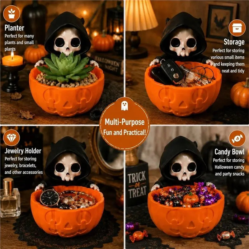 3D Printed Halloween Grim Reaper Candy Bowl – PLA Pumpkin