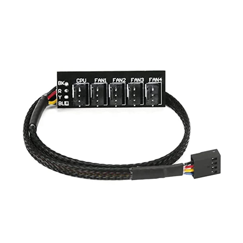 4-Pin PWM PC Fan Hub 1 to 5 Splitter Cable | OUYUANSU