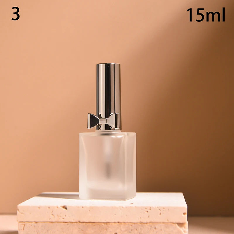 15ml Frosted Glass Nail Polish Bottle with Lid & Brush