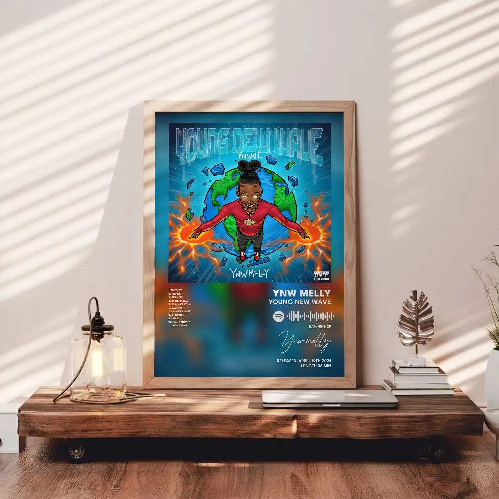 YNW Melly Waterproof Self-Adhesive Art Poster | Wall Decor