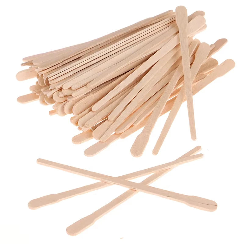 100 Disposable Wooden Wax Spatulas – Face & Body Waxing