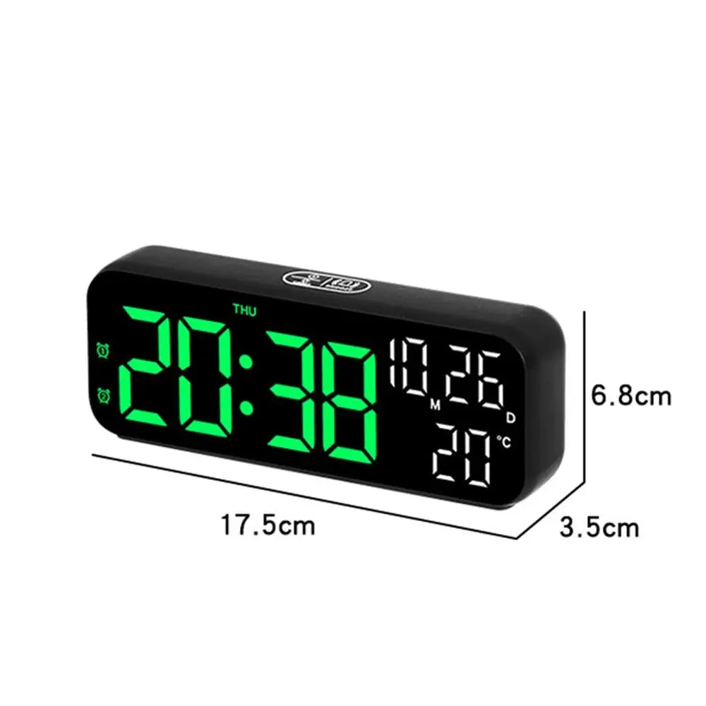 Digital LED Table Clock – Temperature, Date & Voice Control