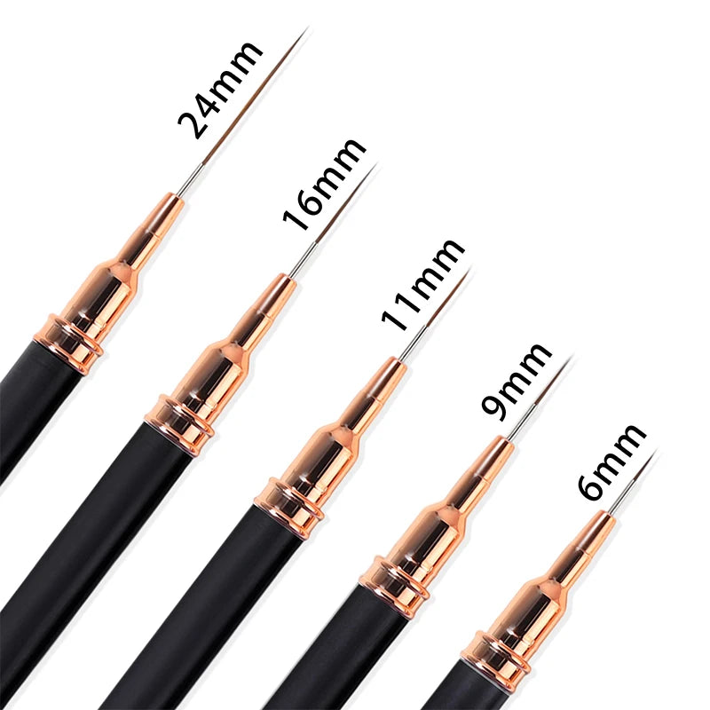 5-Pc Nail Art Liner Brush Set – Striping & Gel Design
