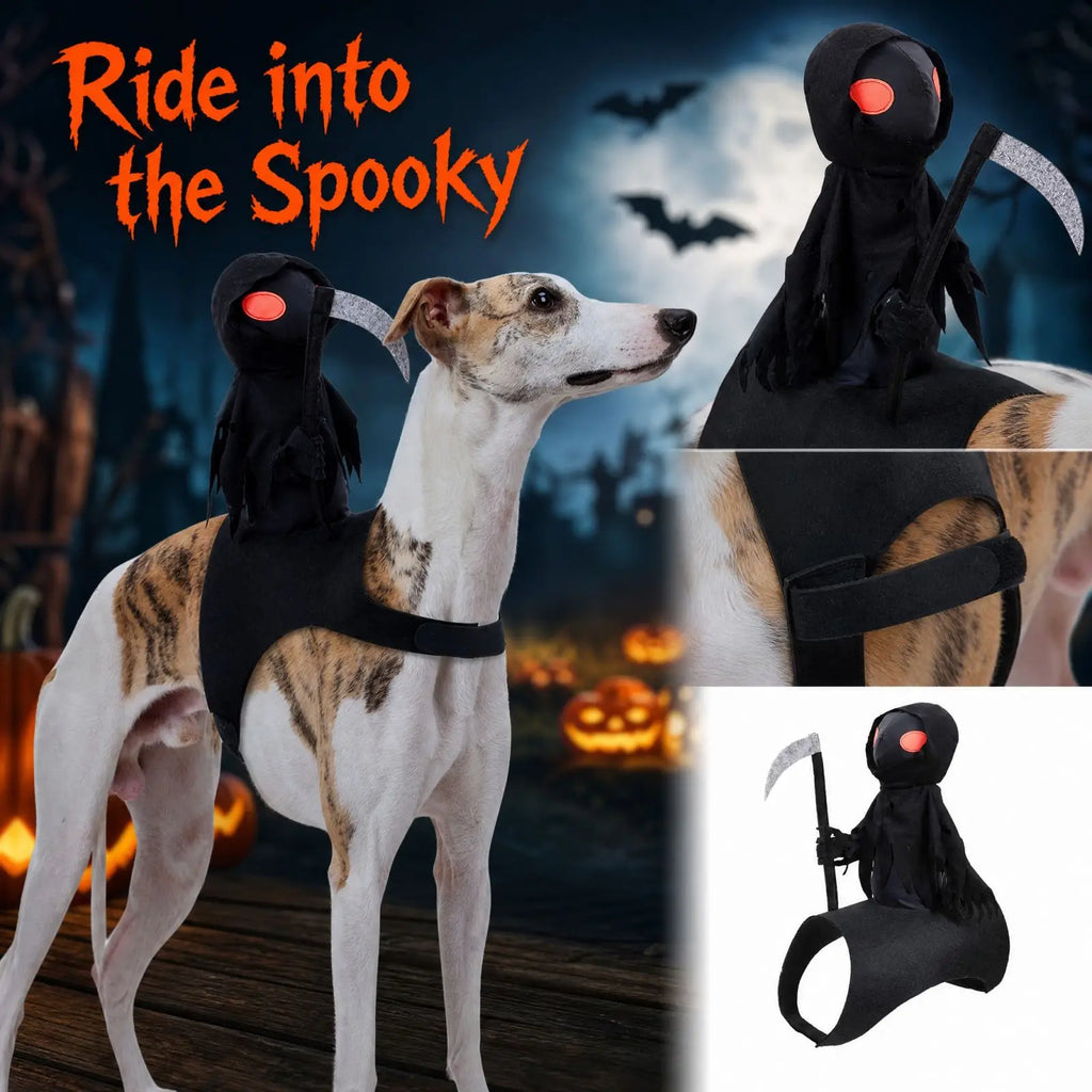 Pet Grim Reaper Halloween Costume – 3D Robe & Hood for Dogs & Cats
