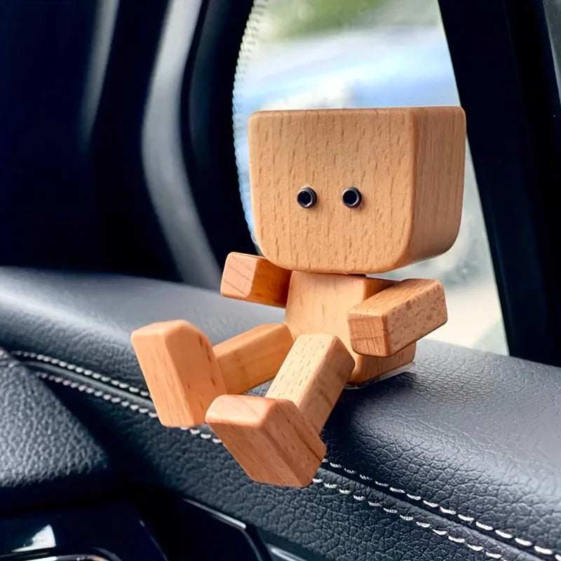 Wooden Bobblehead Desk Ornament – 12 Expressions | Holiday Gift