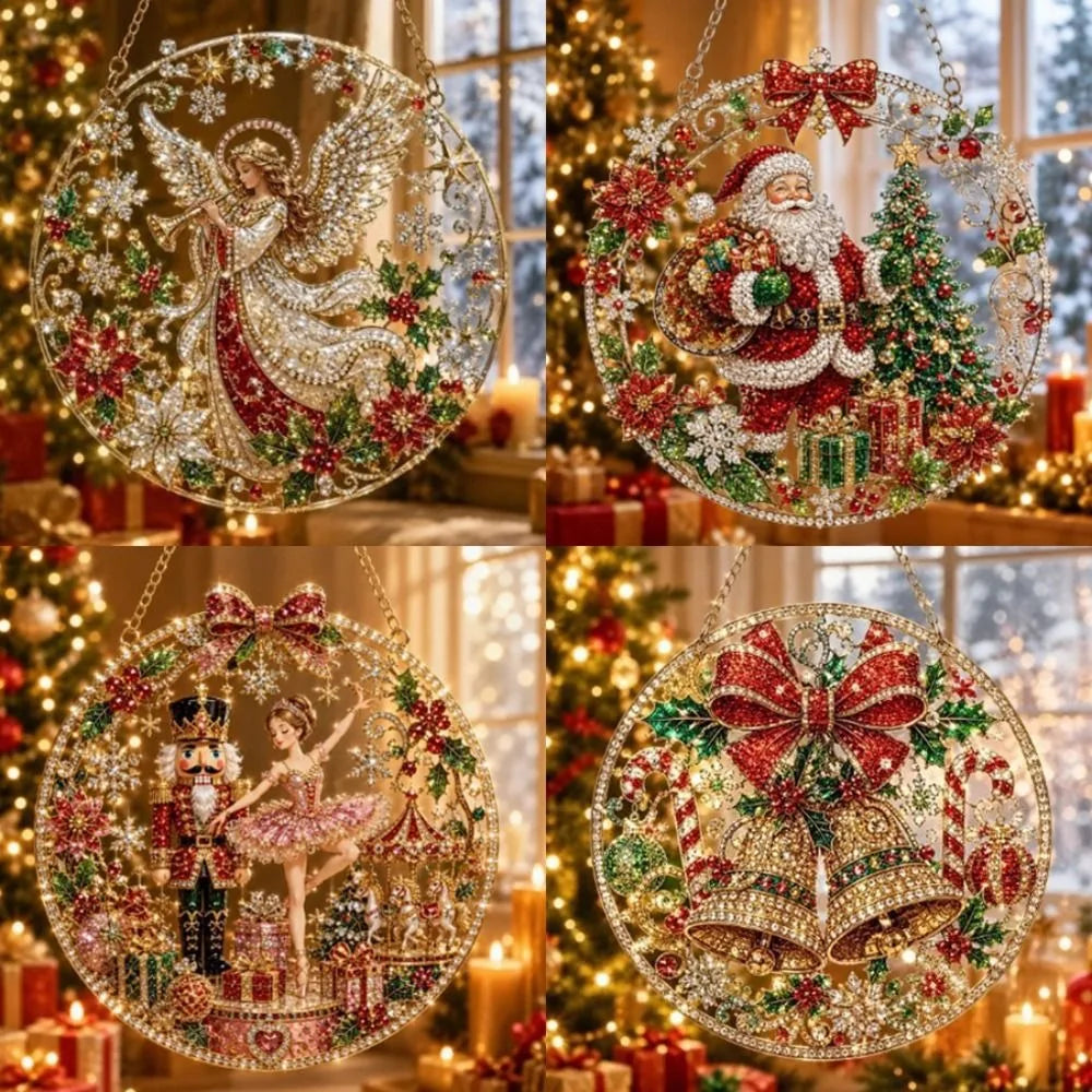 5D Christmas Diamond Painting Pearl Bead Ornament Kit – 20cm