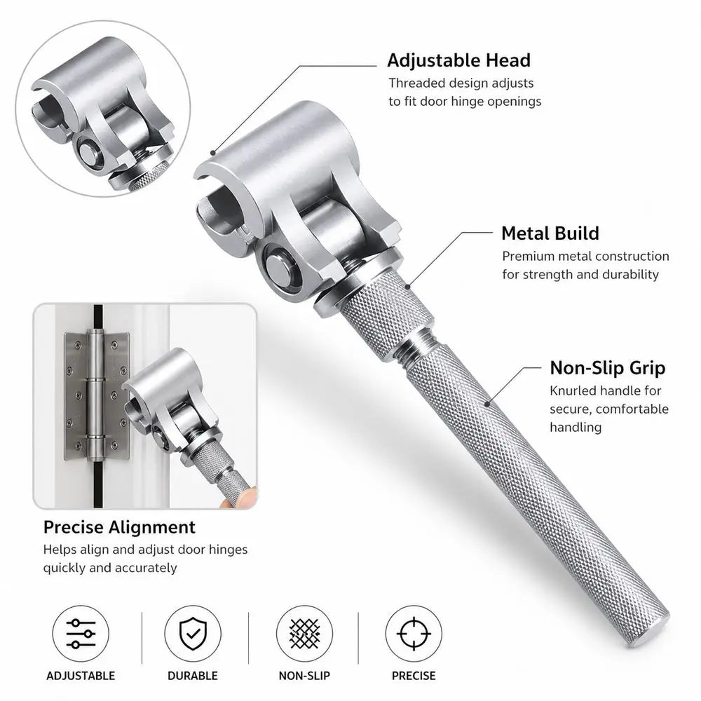 Adjustable Door Hinge Wrench – Stainless Steel Alignment Tool