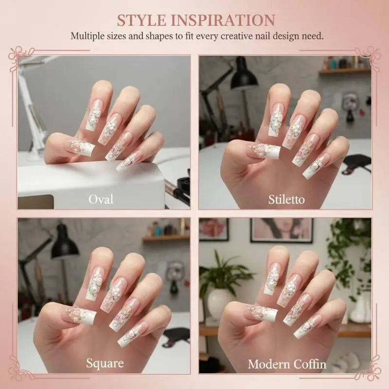 140/280Pcs Dual Nail Forms Full Cover Long Pointed Extension Tips