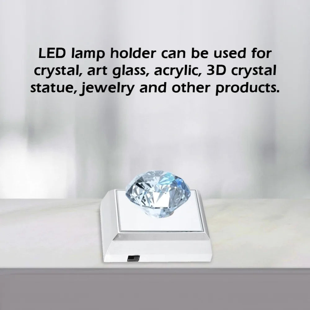 2-Pack Square LED Mirrored Display Stand Base – Jewelry & Crystal