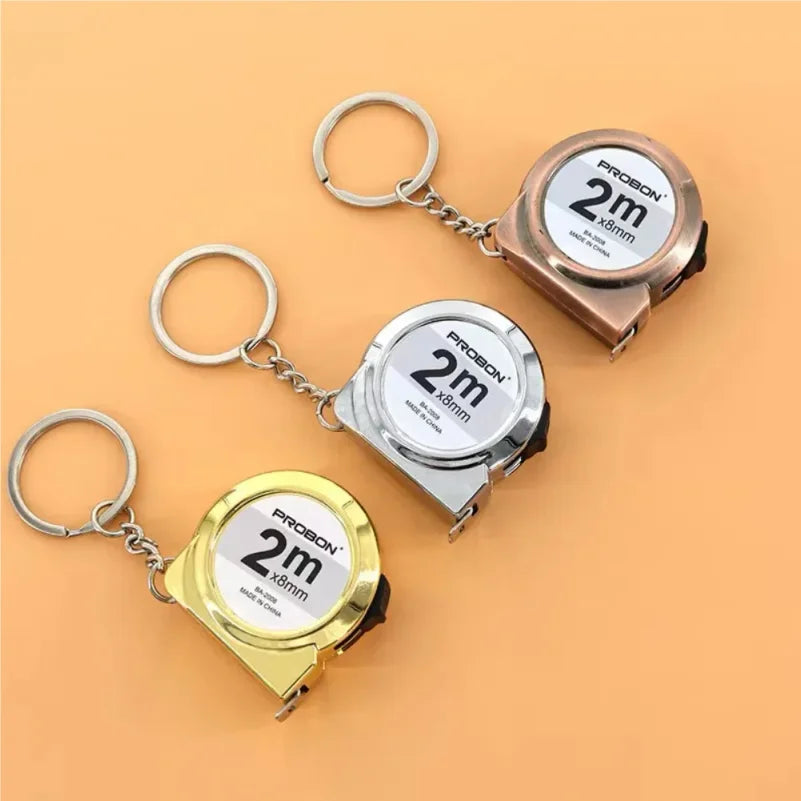 VIBE 2M Retractable Mini Tape Measure Keychain Tool