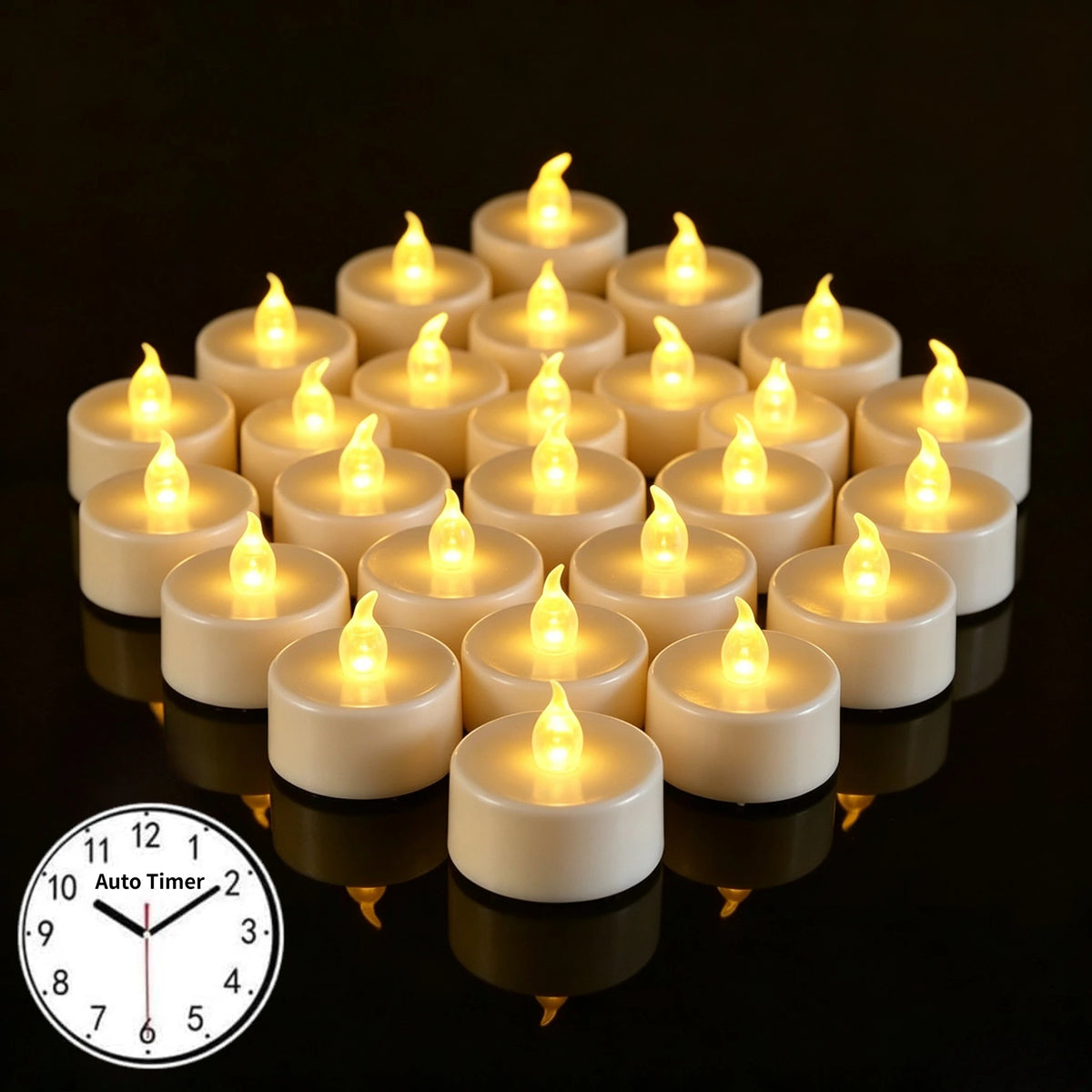 Flameless LED Tea Light Candles – Flickering Battery Operated