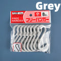 8-Pack Plastic S-Shaped Hooks – Multi-Purpose Home Storage