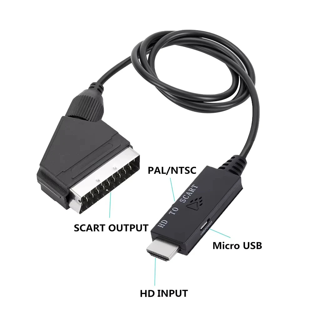 HDMI to SCART Converter Adapter – HD to SD Audio Video