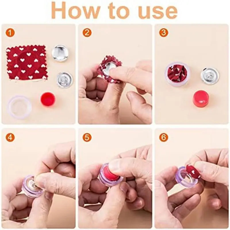 100-Set Silver Metal Button Cover Kit – 22mm Shank Buttons
